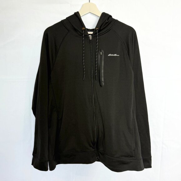 Eddie Bauer Free Dry Hooded Sweatshirt Hoodie Black Full Zip Men's Size XL READ - Picture 1 of 8